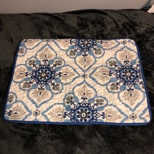 blue, white, and grey accent pillowcase